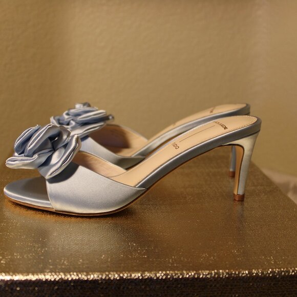 Black Suede Studio - Josey 65 - Blue Fog Satin - Heeled Sandal - Picture 2 of 9
